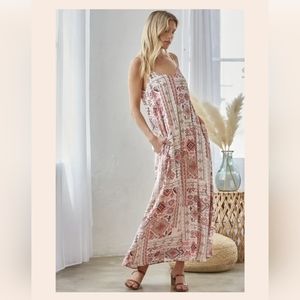 Maxi dress pink Bohemian New With Tags Closeout Sale